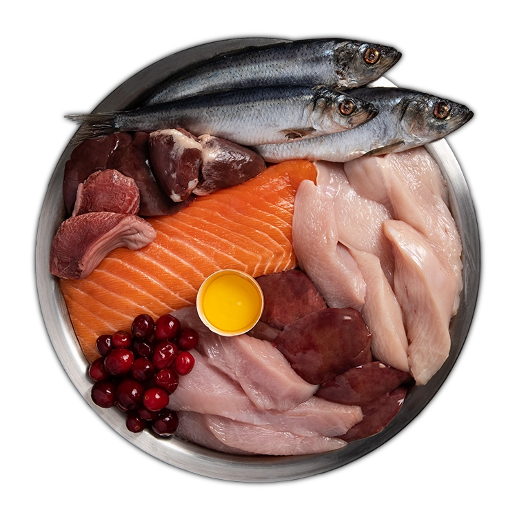 Bol de ingredientes de presa entera